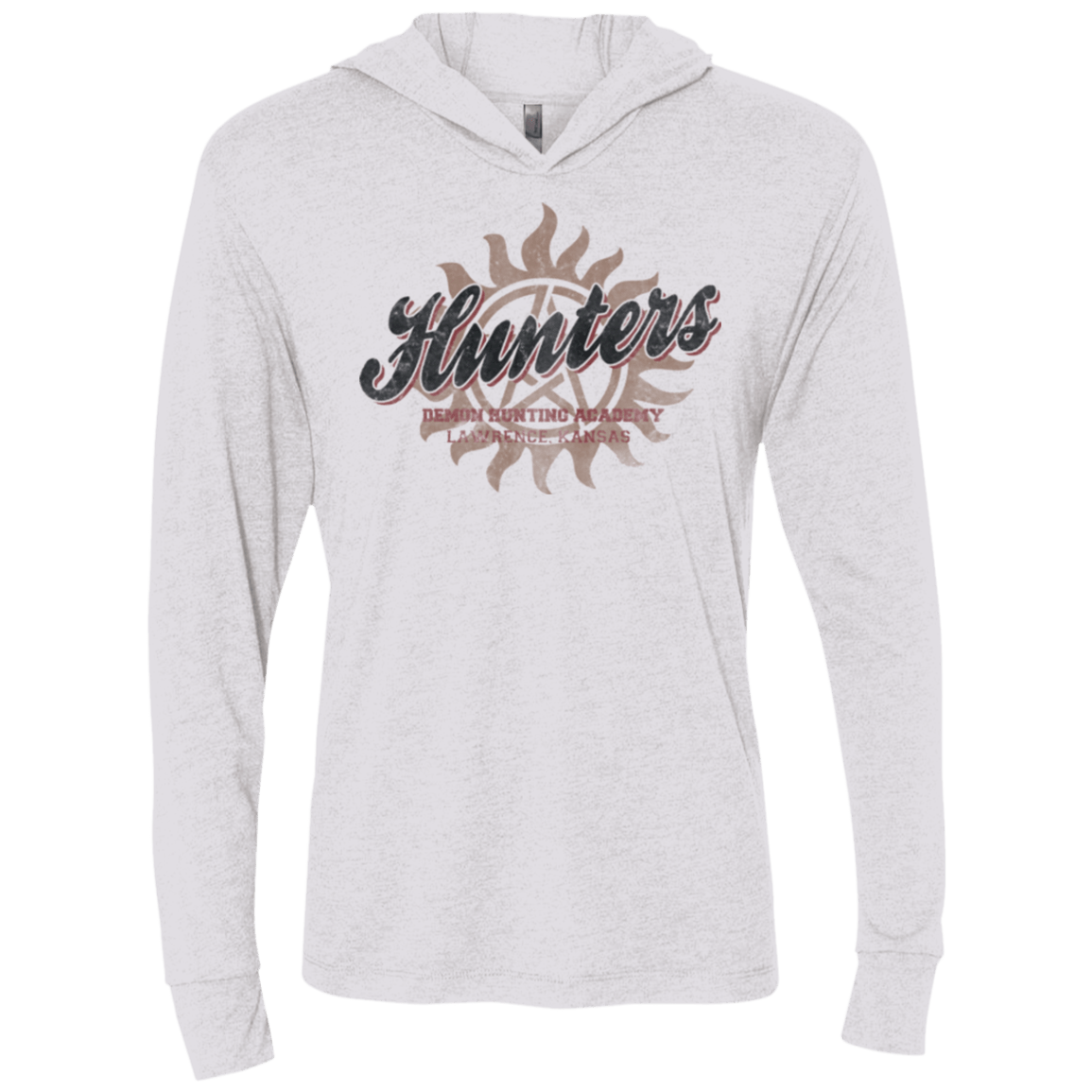 T-Shirts Heather White / X-Small Hunters Academy Triblend Long Sleeve Hoodie Tee