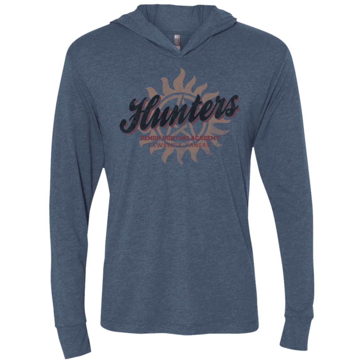 T-Shirts Indigo / X-Small Hunters Academy Triblend Long Sleeve Hoodie Tee