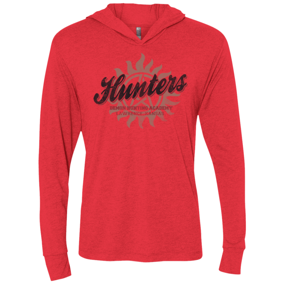 T-Shirts Vintage Red / X-Small Hunters Academy Triblend Long Sleeve Hoodie Tee