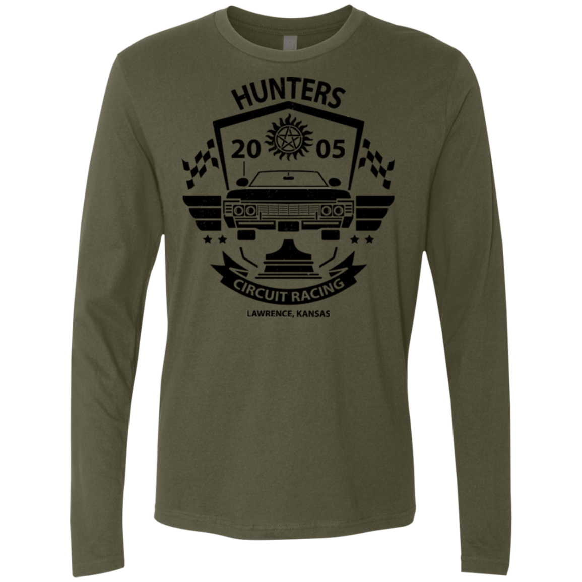 T-Shirts Military Green / Small Hunters Circuit Men's Premium Long Sleeve