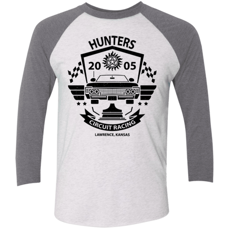 T-Shirts Heather White/Premium Heather / X-Small Hunters Circuit Men's Triblend 3/4 Sleeve