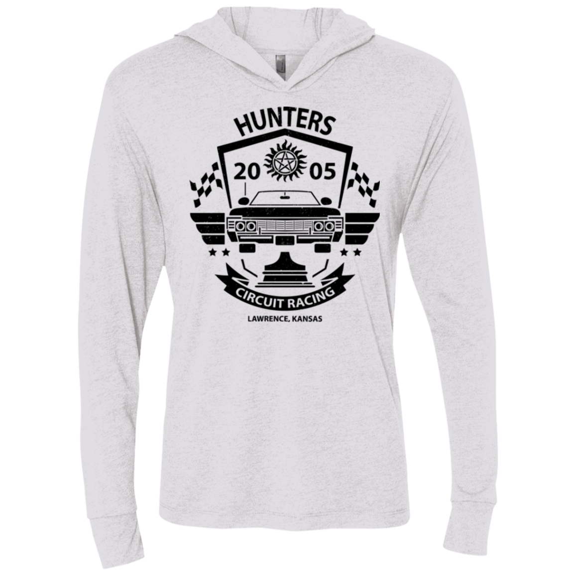 T-Shirts Heather White / X-Small Hunters Circuit Triblend Long Sleeve Hoodie Tee