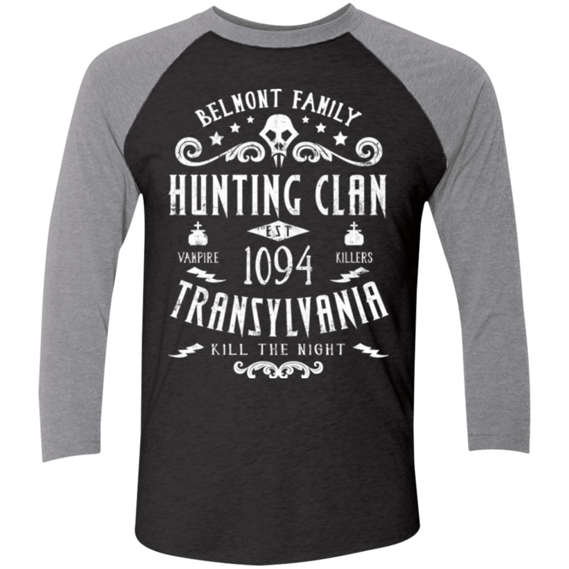 T-Shirts Vintage Black/Premium Heather / X-Small Hunting Clan Men's Triblend 3/4 Sleeve