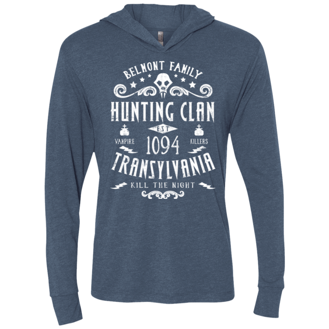 T-Shirts Indigo / X-Small Hunting Clan Triblend Long Sleeve Hoodie Tee