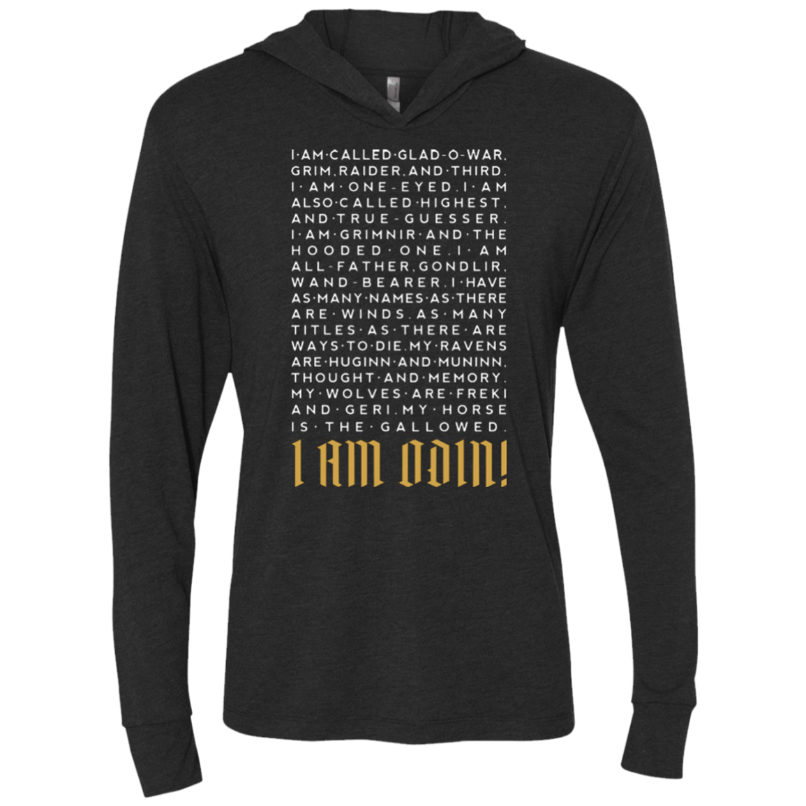 T-Shirts Vintage Black / X-Small I am Odin Triblend Long Sleeve Hoodie Tee