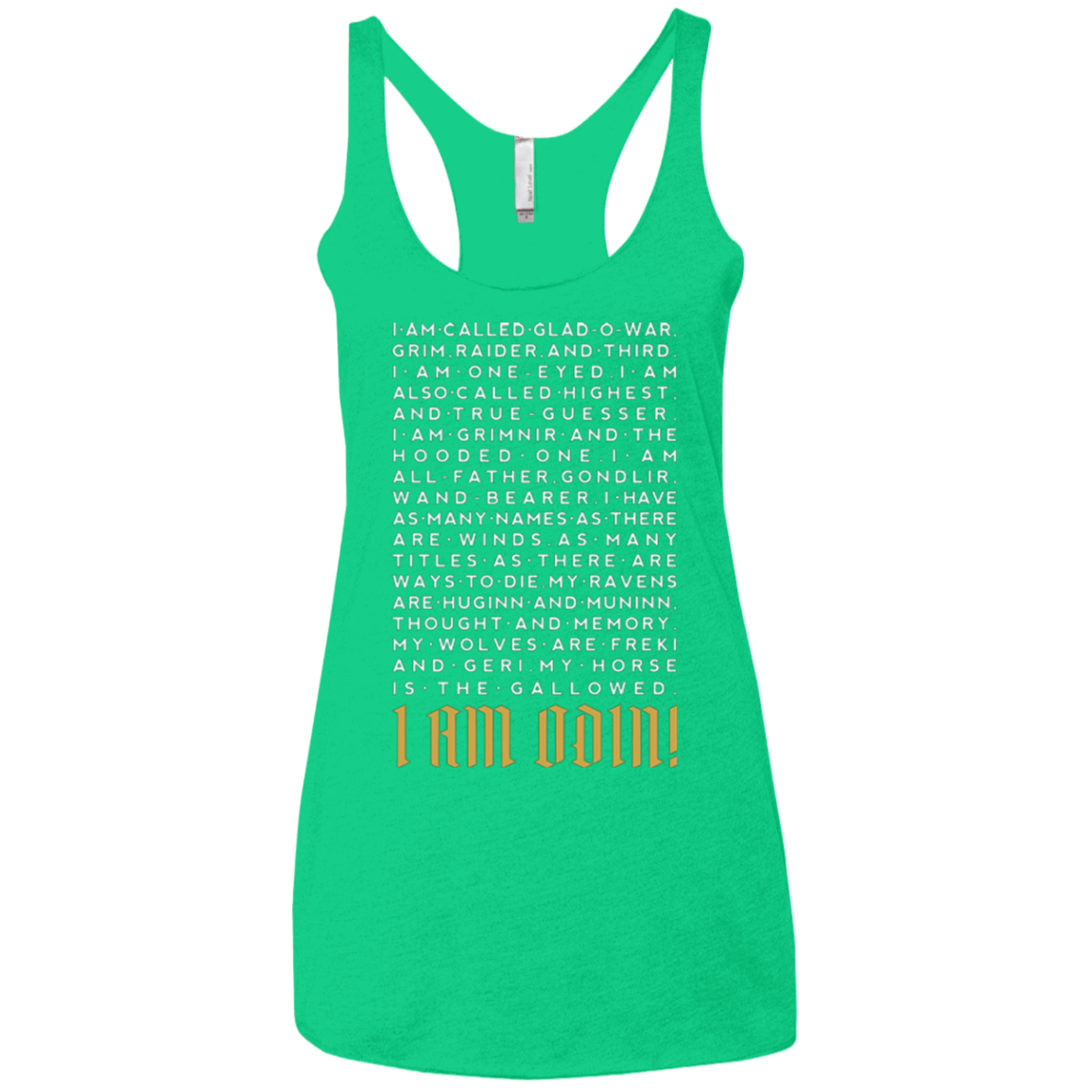 T-Shirts Envy / X-Small I am Odin Women's Triblend Racerback Tank