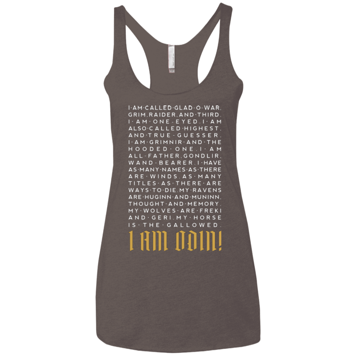 T-Shirts Macchiato / X-Small I am Odin Women's Triblend Racerback Tank