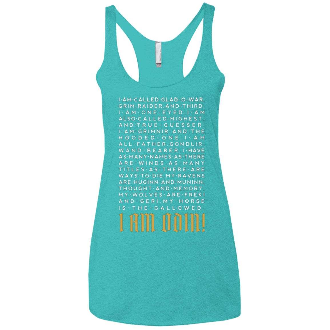T-Shirts Tahiti Blue / X-Small I am Odin Women's Triblend Racerback Tank