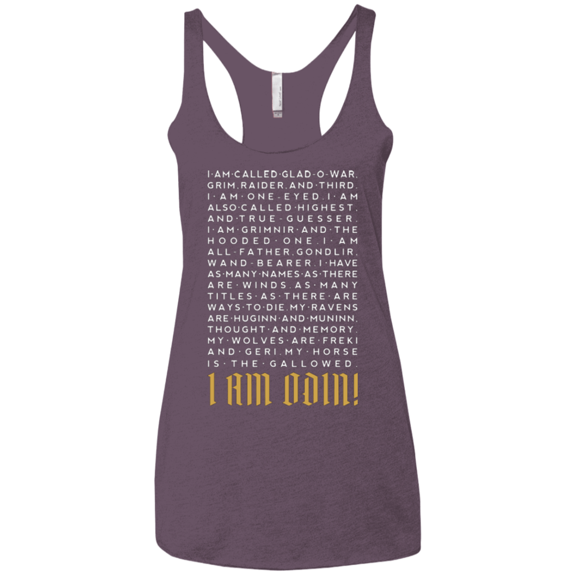 T-Shirts Vintage Purple / X-Small I am Odin Women's Triblend Racerback Tank