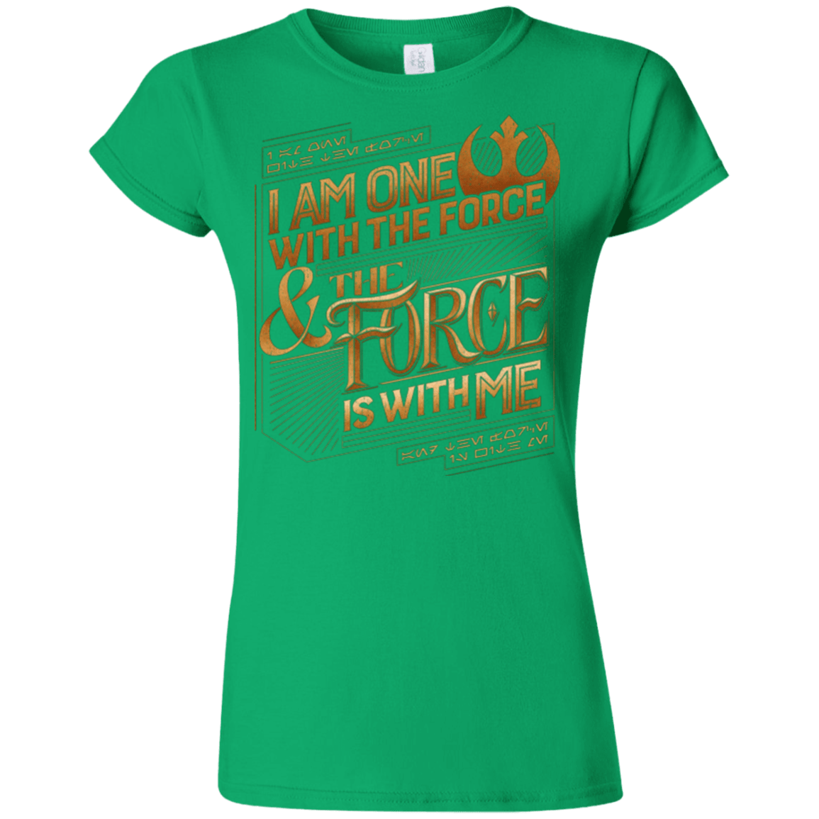 T-Shirts Irish Green / S I Am One With The Force Junior Slimmer-Fit T-Shirt