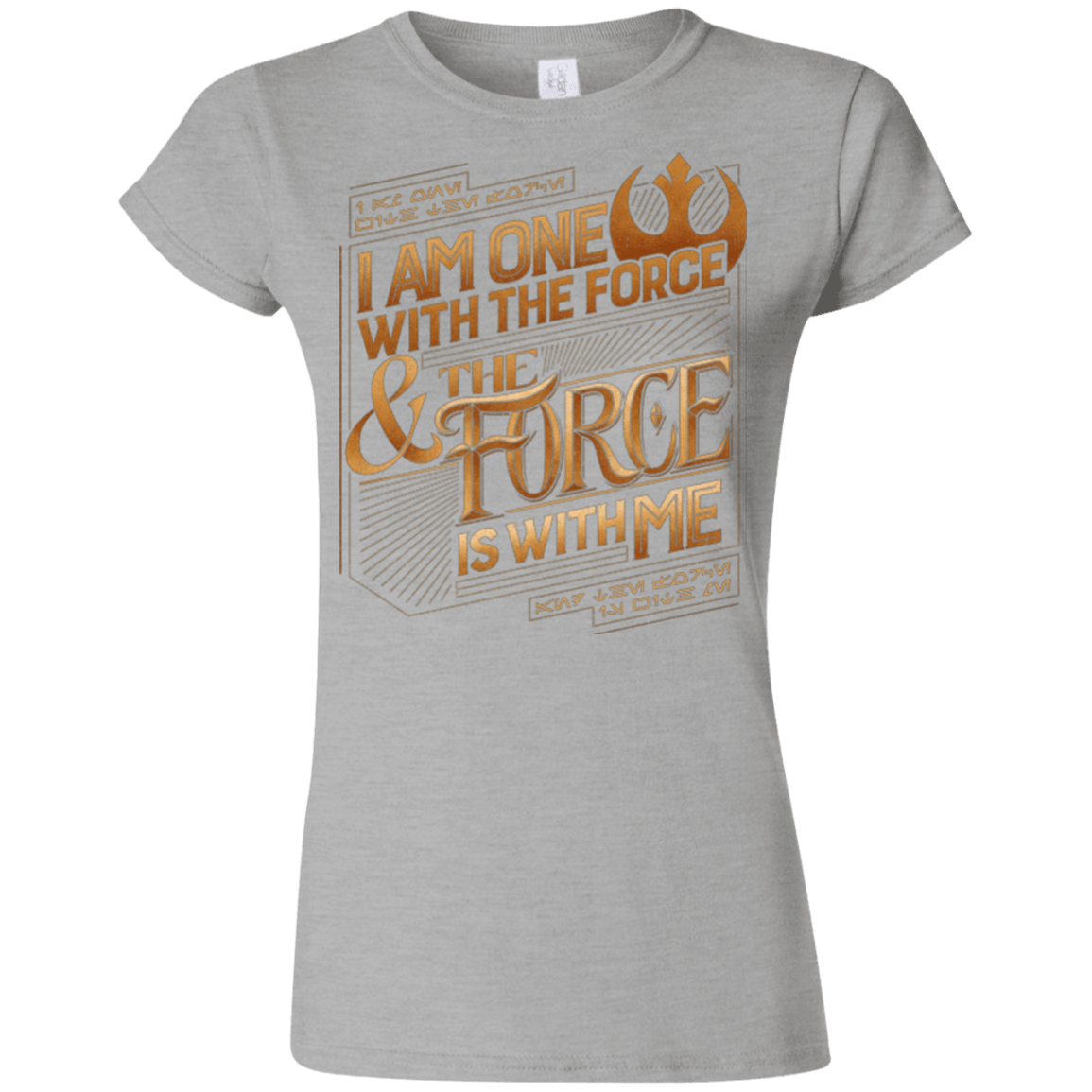 T-Shirts Sport Grey / S I Am One With The Force Junior Slimmer-Fit T-Shirt