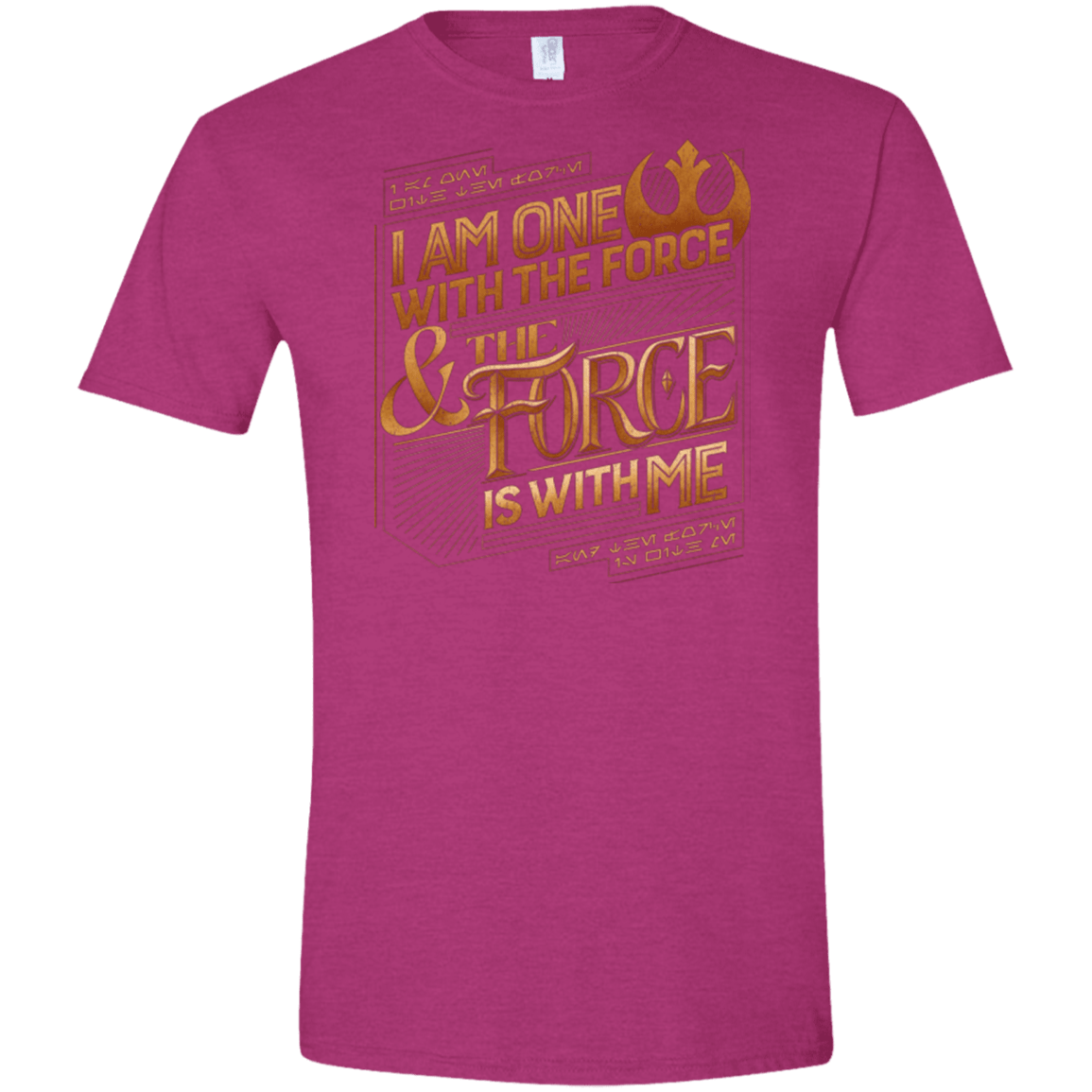 T-Shirts Antique Heliconia / S I Am One With The Force Men's Semi-Fitted Softstyle