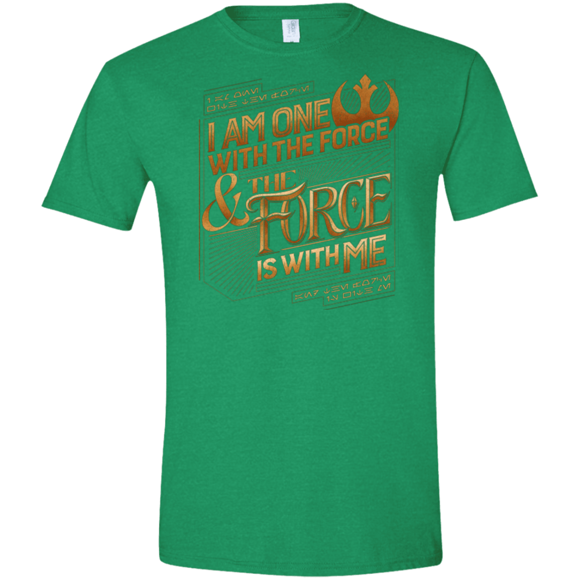 T-Shirts Heather Irish Green / S I Am One With The Force Men's Semi-Fitted Softstyle