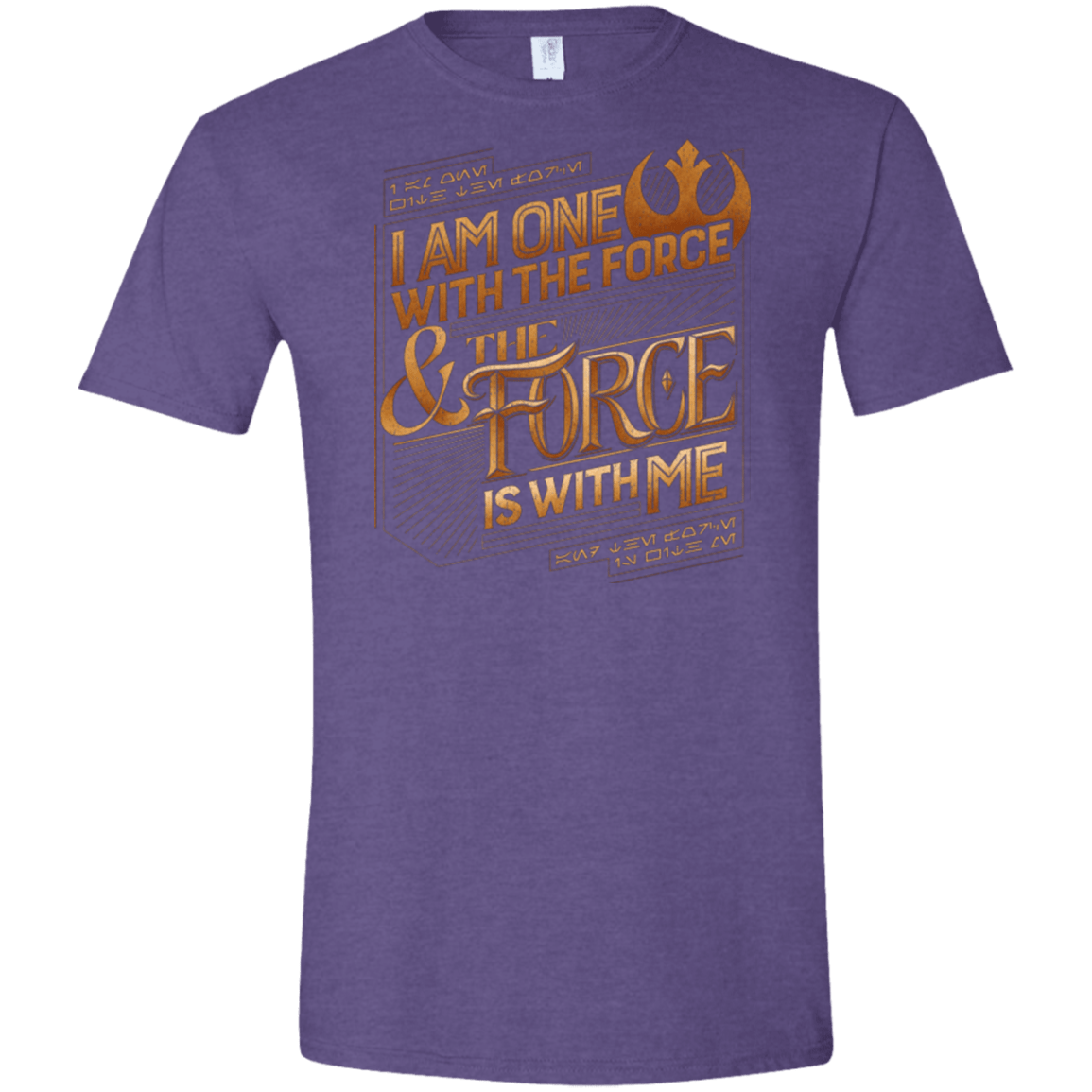 T-Shirts Heather Purple / S I Am One With The Force Men's Semi-Fitted Softstyle