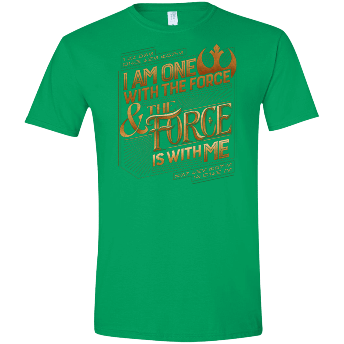T-Shirts Irish Green / S I Am One With The Force Men's Semi-Fitted Softstyle
