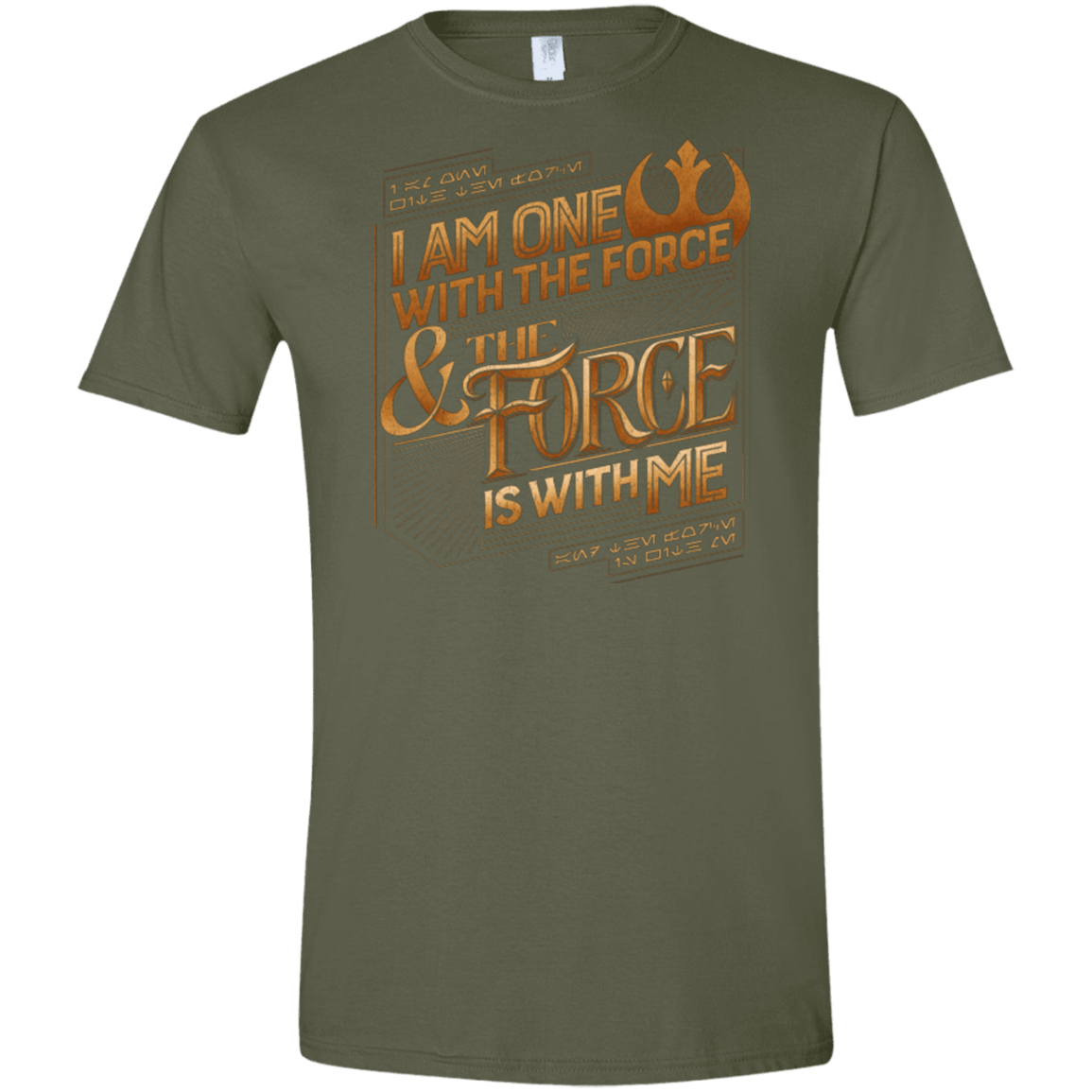 T-Shirts Military Green / S I Am One With The Force Men's Semi-Fitted Softstyle