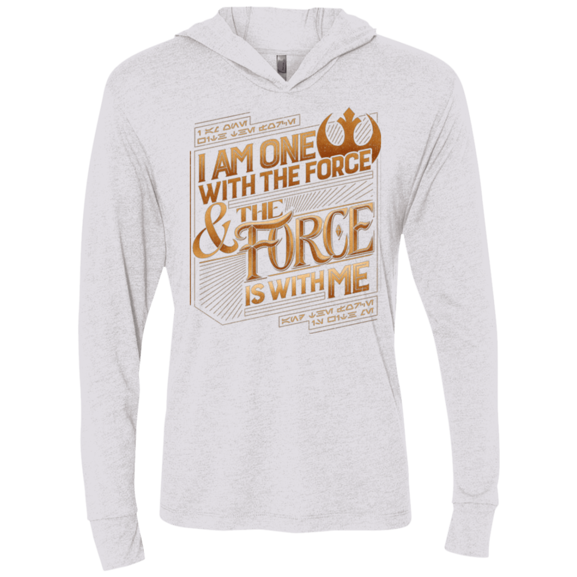 T-Shirts Heather White / X-Small I Am One With The Force Triblend Long Sleeve Hoodie Tee