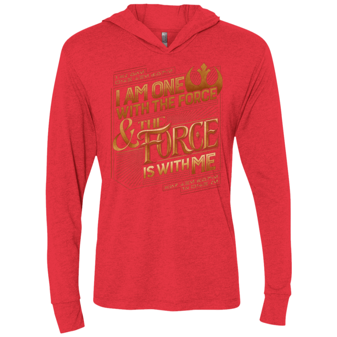 T-Shirts Vintage Red / X-Small I Am One With The Force Triblend Long Sleeve Hoodie Tee