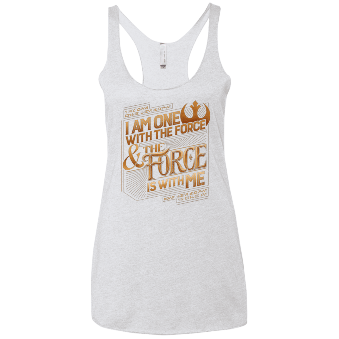T-Shirts Heather White / X-Small I Am One With The Force Women's Triblend Racerback Tank