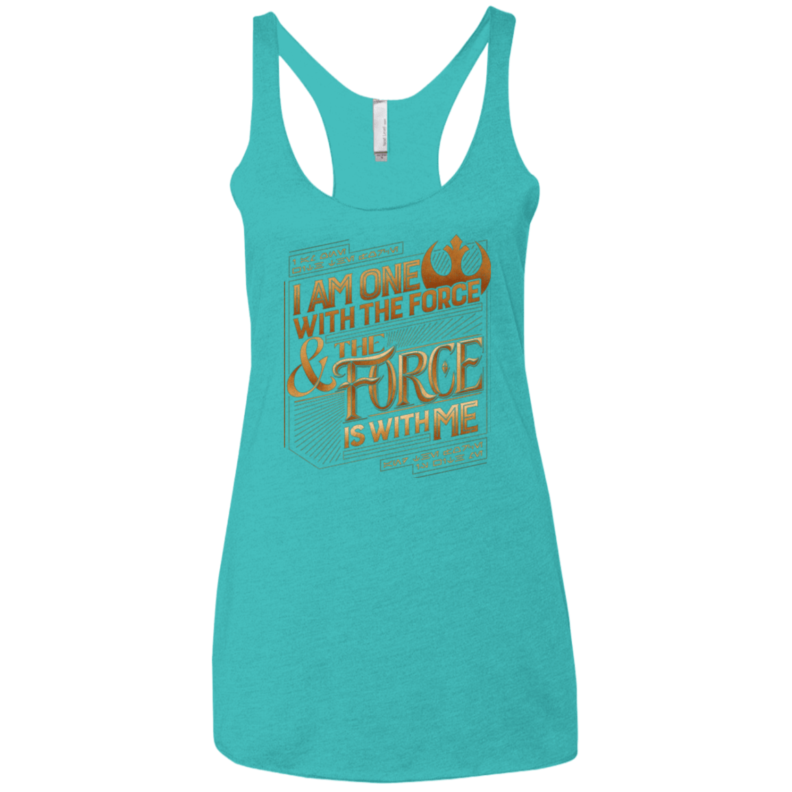 T-Shirts Tahiti Blue / X-Small I Am One With The Force Women's Triblend Racerback Tank