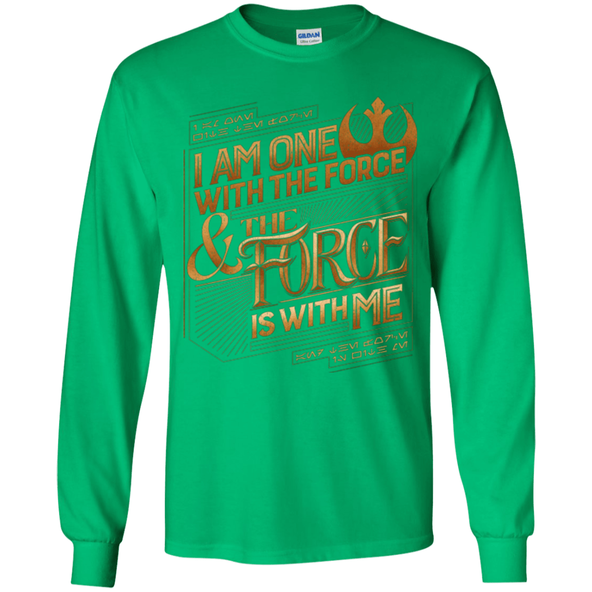 T-Shirts Irish Green / YS I Am One With The Force Youth Long Sleeve T-Shirt