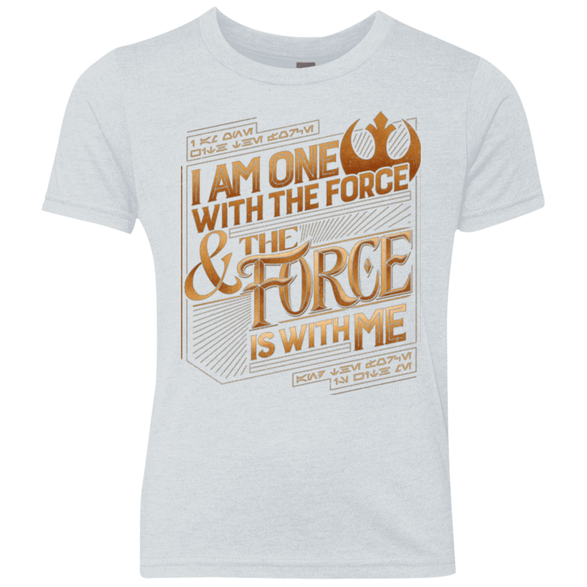 T-Shirts Heather White / YXS I Am One With The Force Youth Triblend T-Shirt