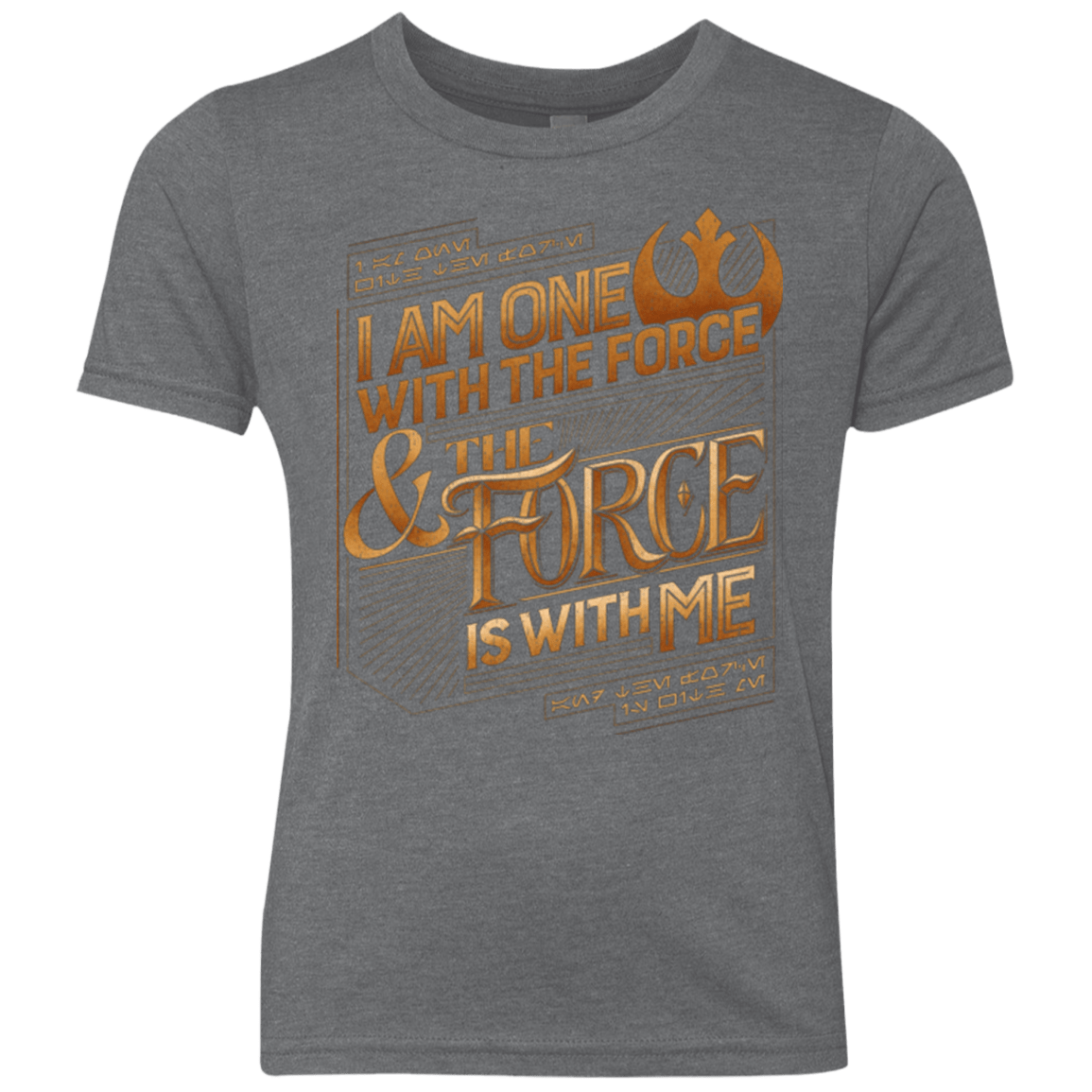 T-Shirts Premium Heather / YXS I Am One With The Force Youth Triblend T-Shirt