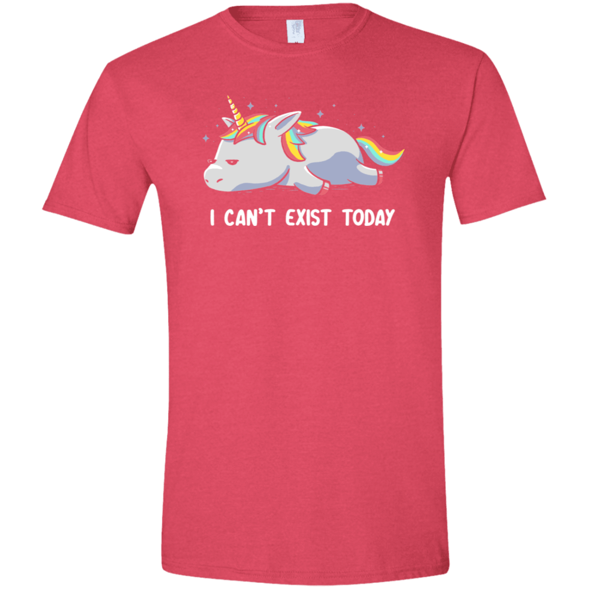 T-Shirts Heather Red / S I Can't Exist Today Men's Semi-Fitted Softstyle