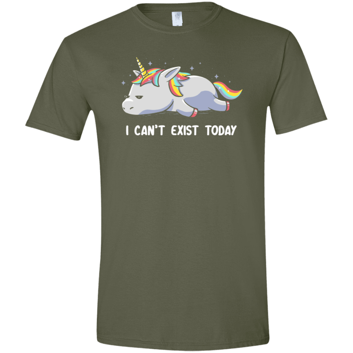 T-Shirts Military Green / S I Can't Exist Today Men's Semi-Fitted Softstyle