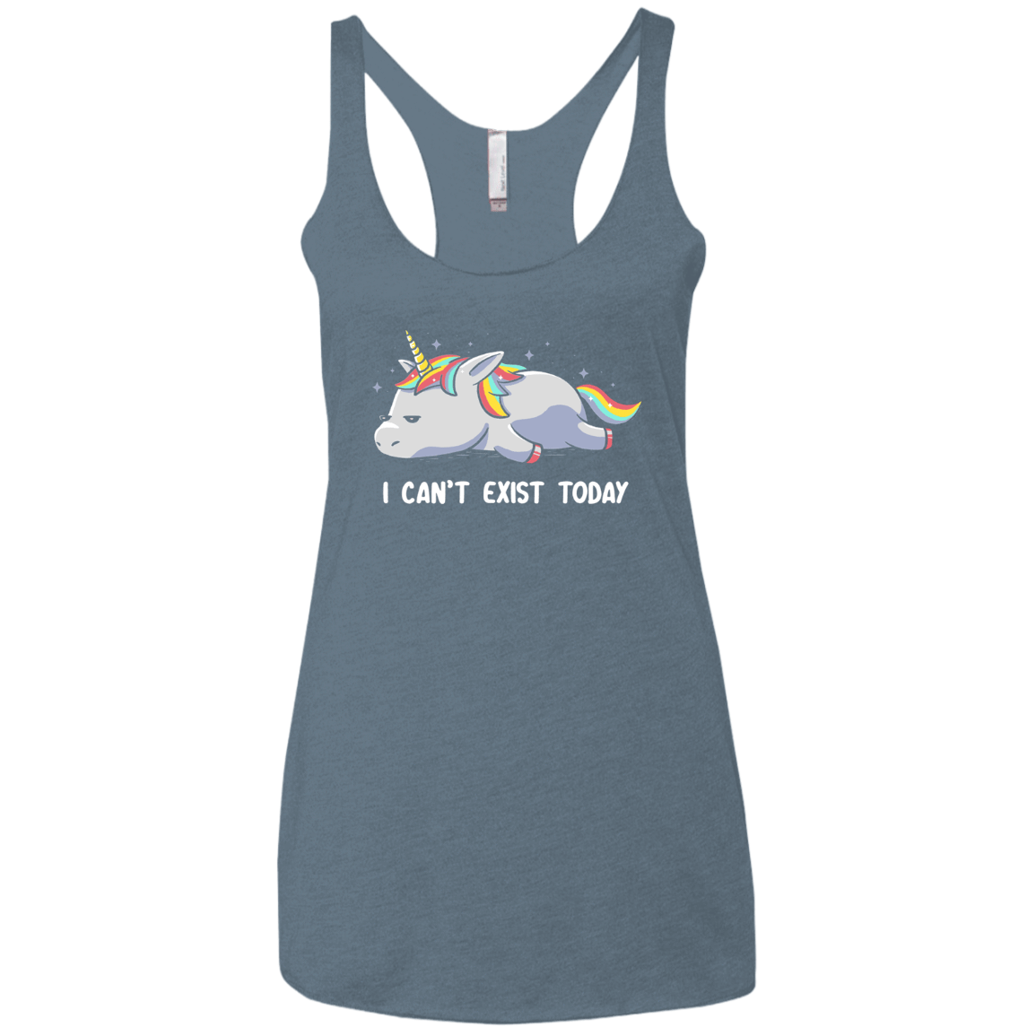 T-Shirts Indigo / X-Small I Can't Exist Today Women's Triblend Racerback Tank