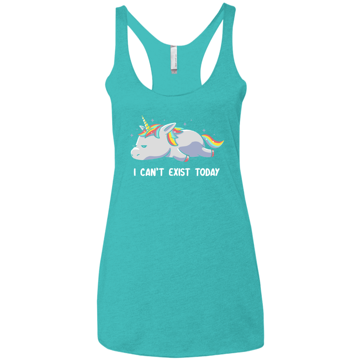 T-Shirts Tahiti Blue / X-Small I Can't Exist Today Women's Triblend Racerback Tank