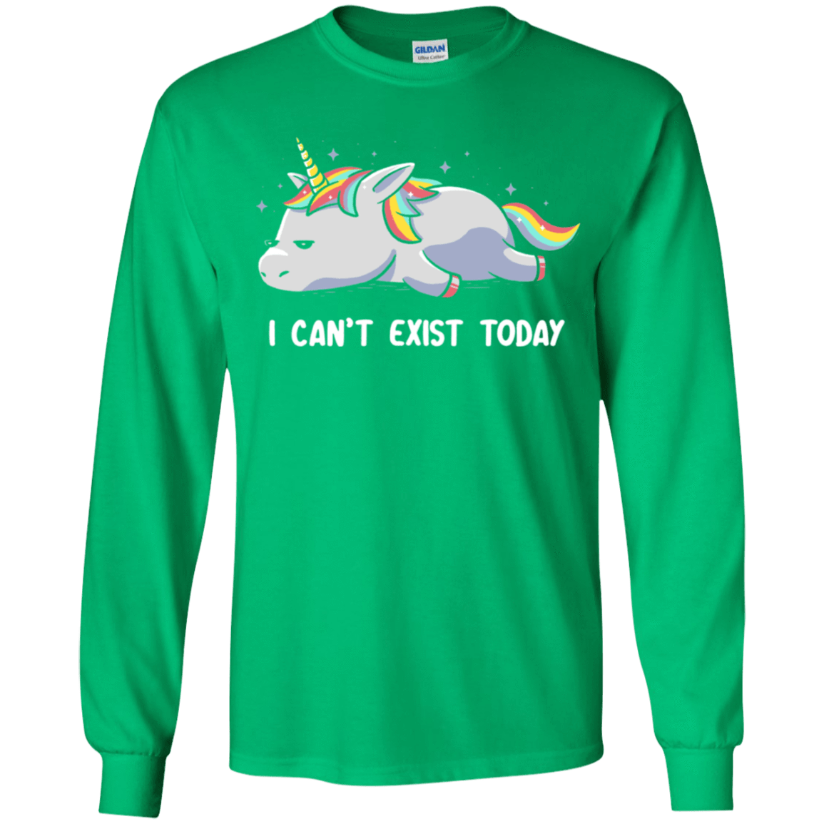T-Shirts Irish Green / YS I Can't Exist Today Youth Long Sleeve T-Shirt