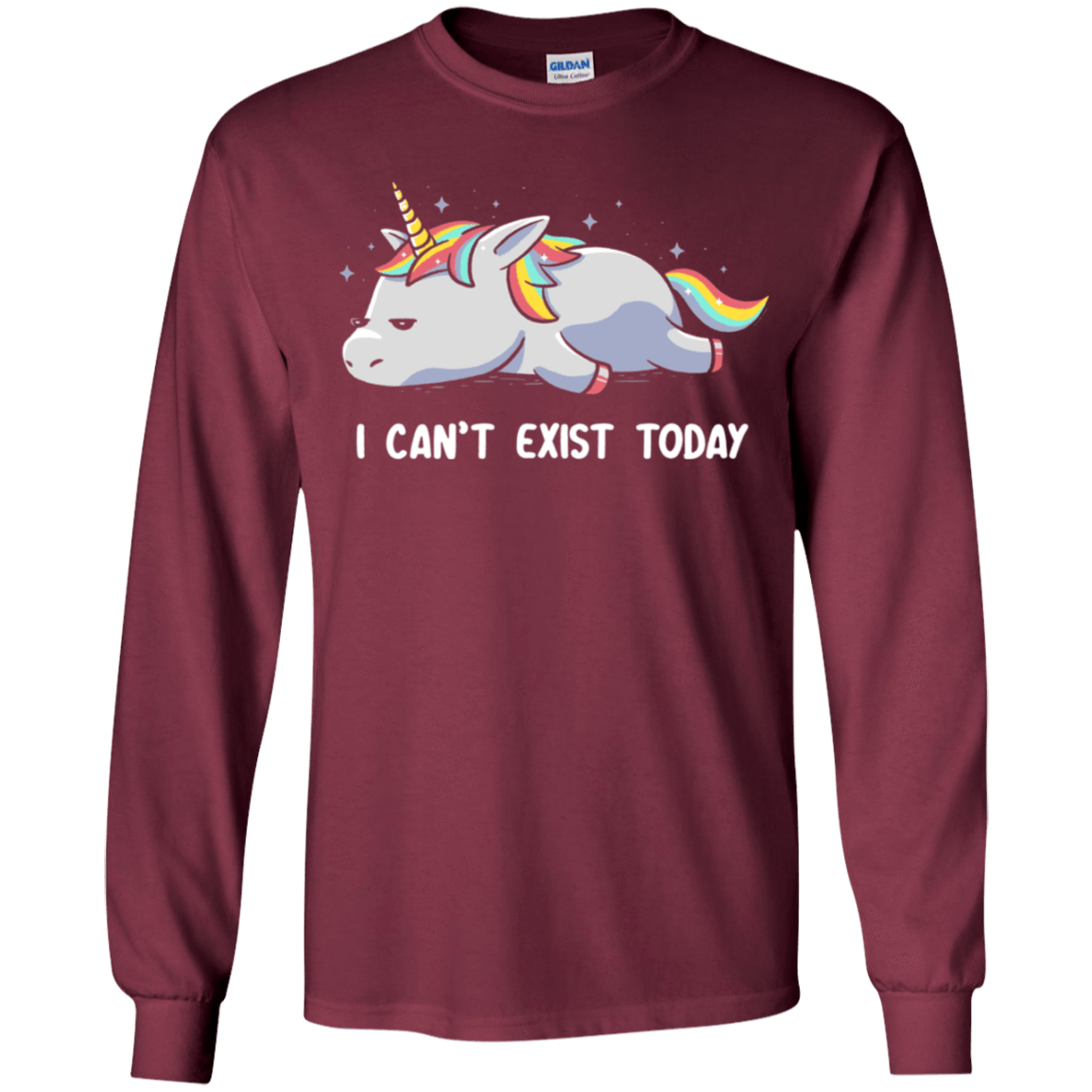 T-Shirts Maroon / YS I Can't Exist Today Youth Long Sleeve T-Shirt