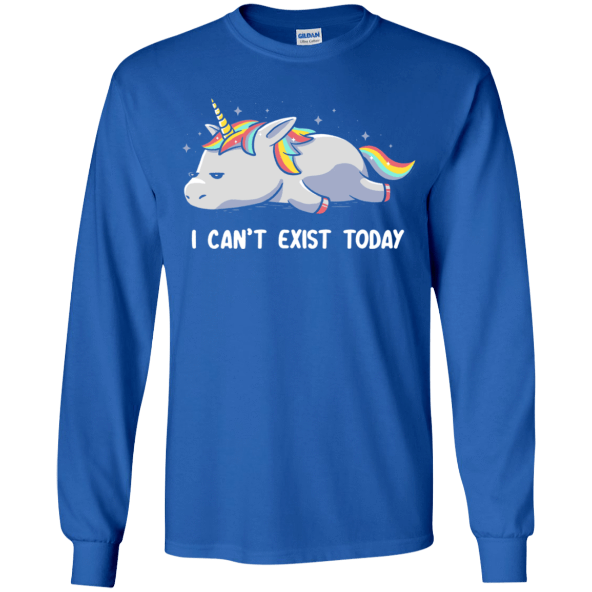 T-Shirts Royal / YS I Can't Exist Today Youth Long Sleeve T-Shirt