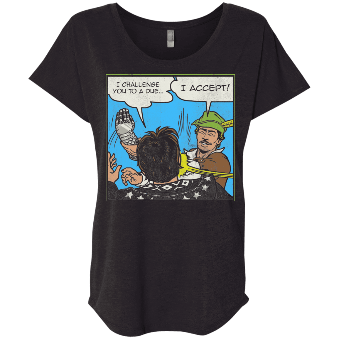 T-Shirts Vintage Black / X-Small I Challenge You to a Duel Triblend Dolman Sleeve