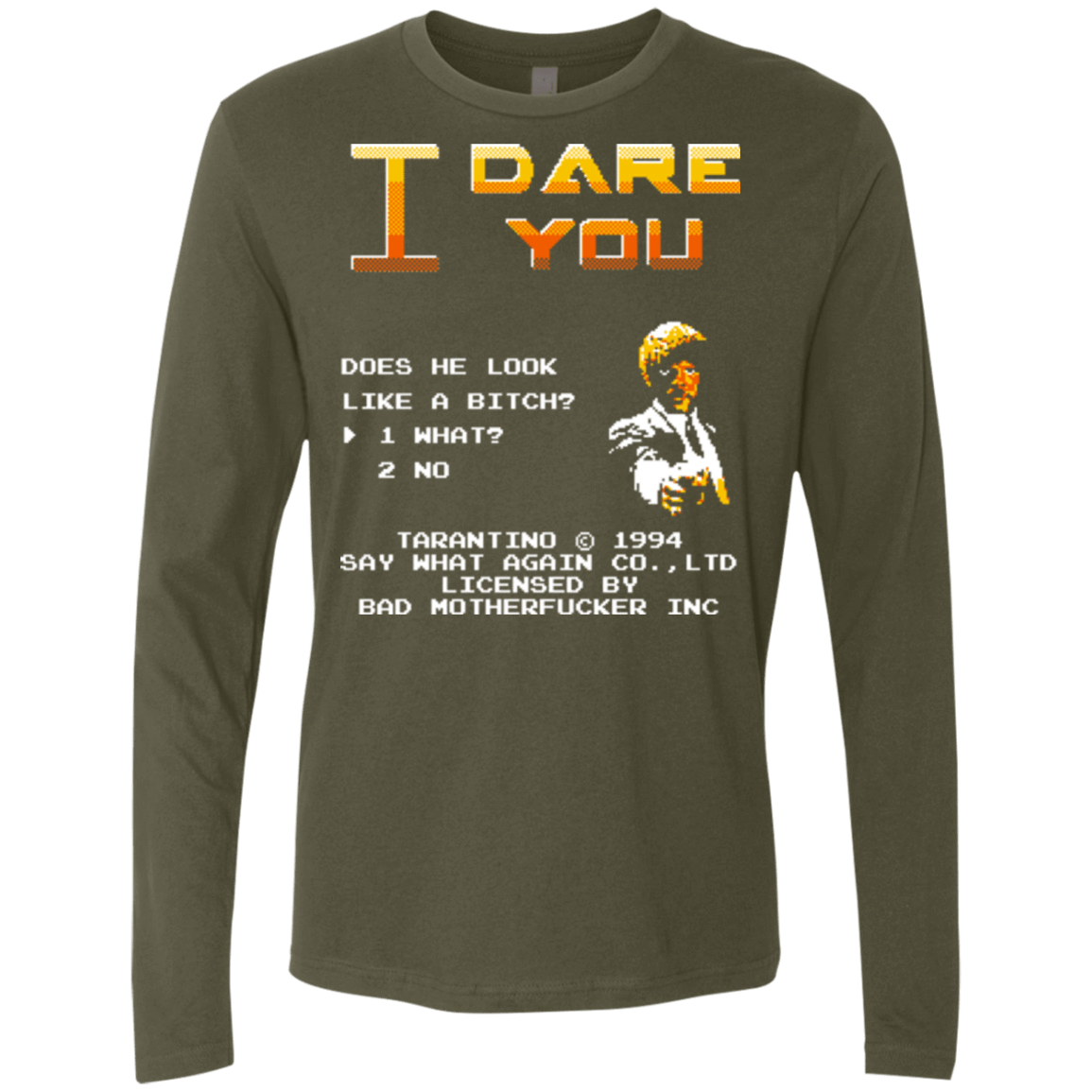 T-Shirts Military Green / Small I Dare you Men's Premium Long Sleeve