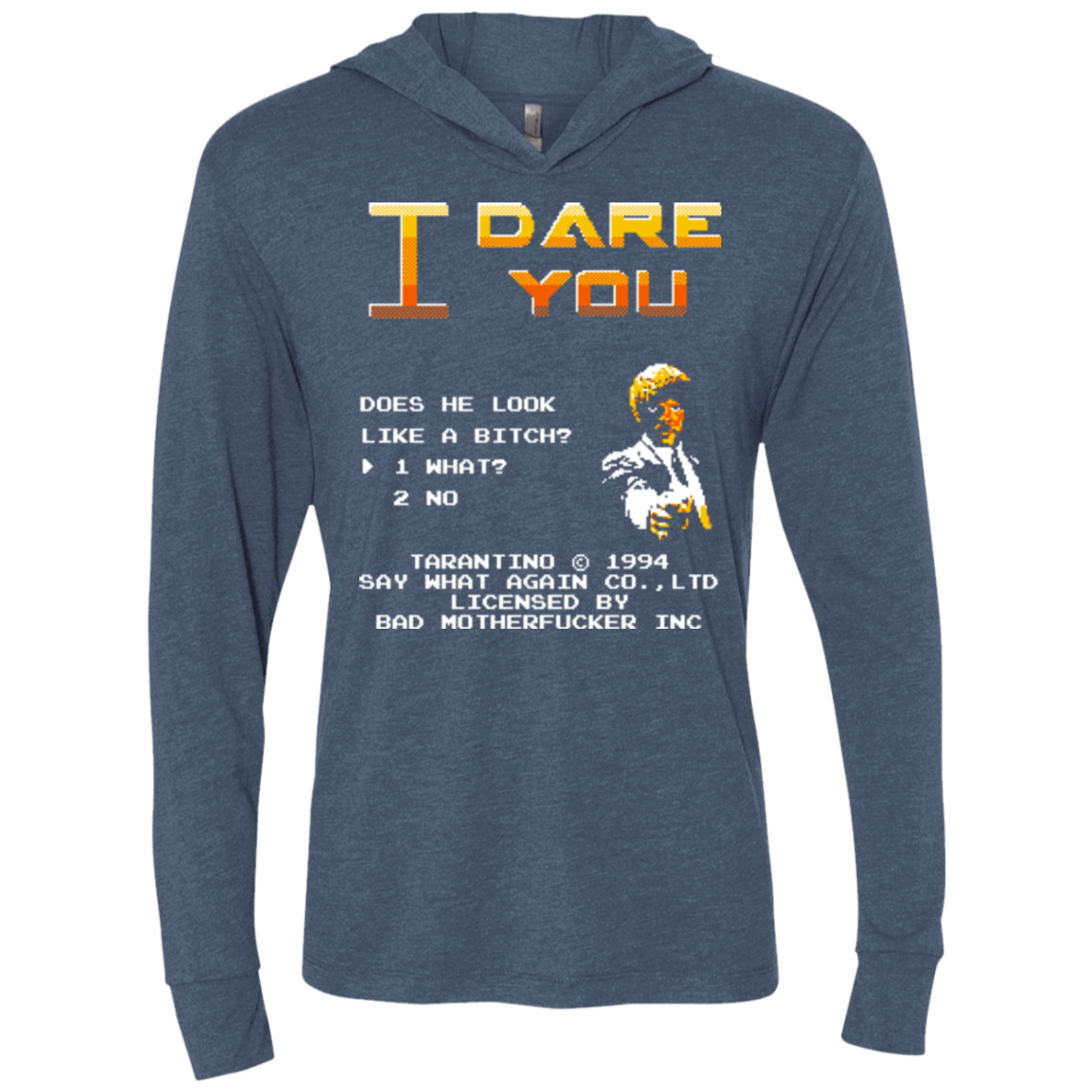 T-Shirts Indigo / X-Small I Dare you Triblend Long Sleeve Hoodie Tee