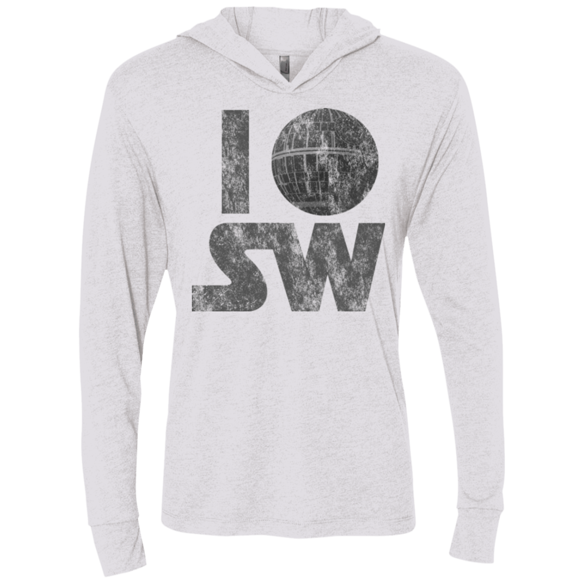 T-Shirts Heather White / X-Small I Deathstar SW Triblend Long Sleeve Hoodie Tee