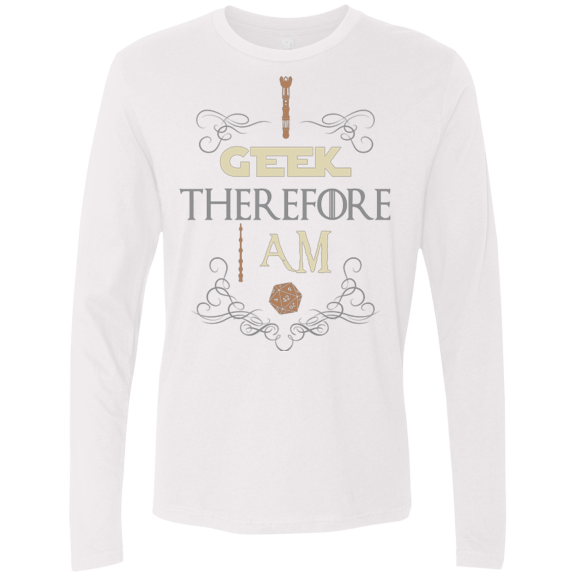 T-Shirts White / Small I GEEK (1) Men's Premium Long Sleeve