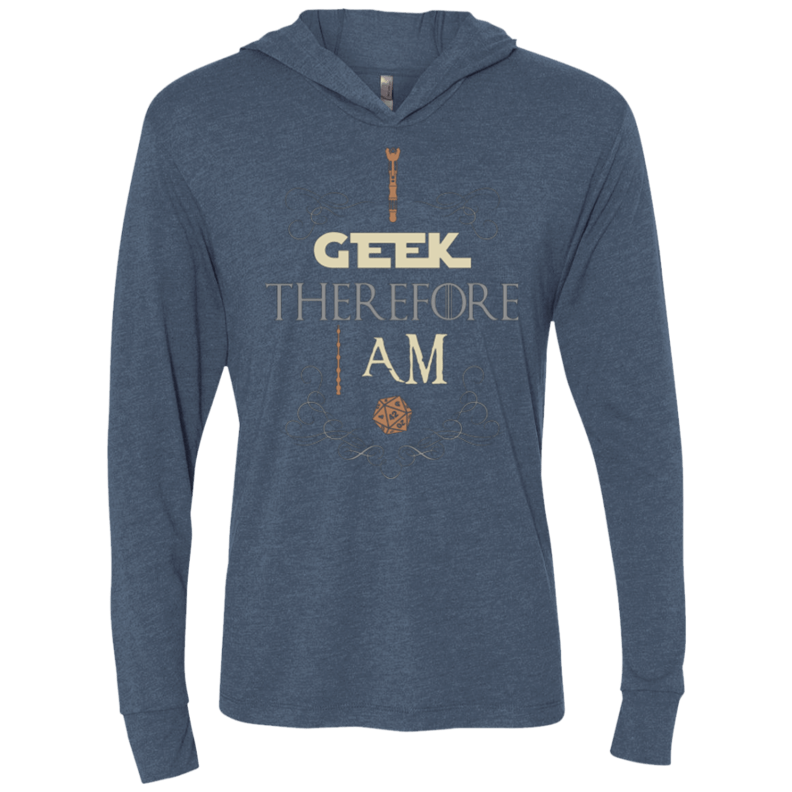 I GEEK (1) Triblend Long Sleeve Hoodie Tee