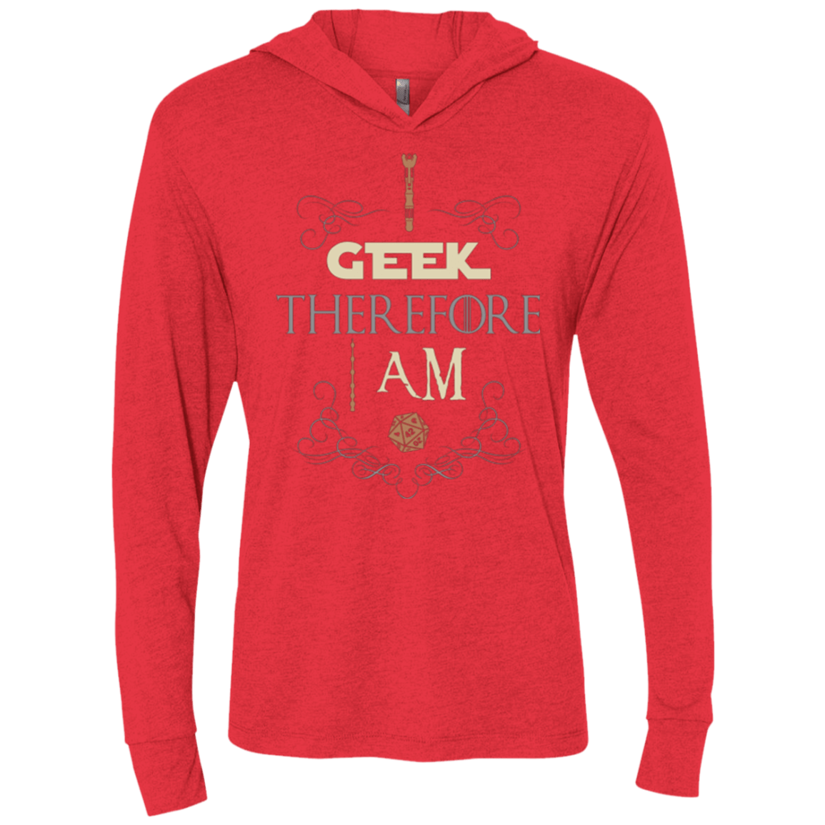 T-Shirts Vintage Red / X-Small I GEEK (1) Triblend Long Sleeve Hoodie Tee