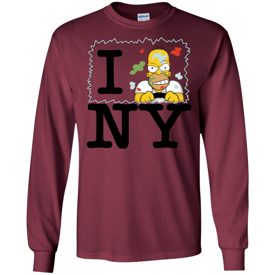 T-Shirts Maroon / S I Hate NY Men's Long Sleeve T-Shirt