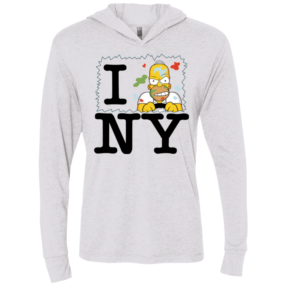 T-Shirts Heather White / X-Small I Hate NY Triblend Long Sleeve Hoodie Tee