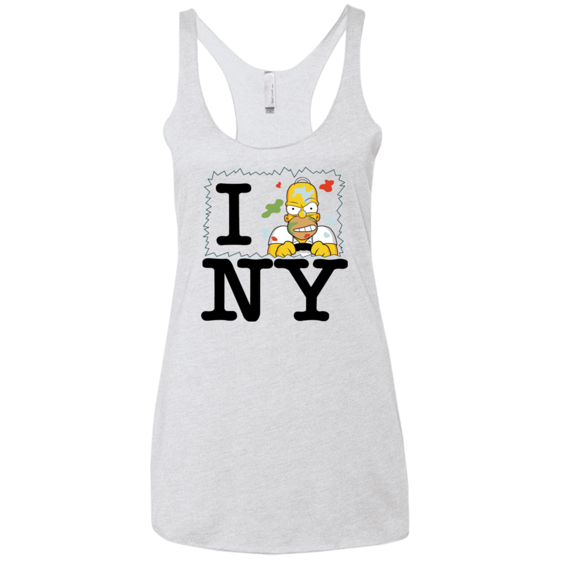 T-Shirts Heather White / X-Small I Hate NY Women's Triblend Racerback Tank
