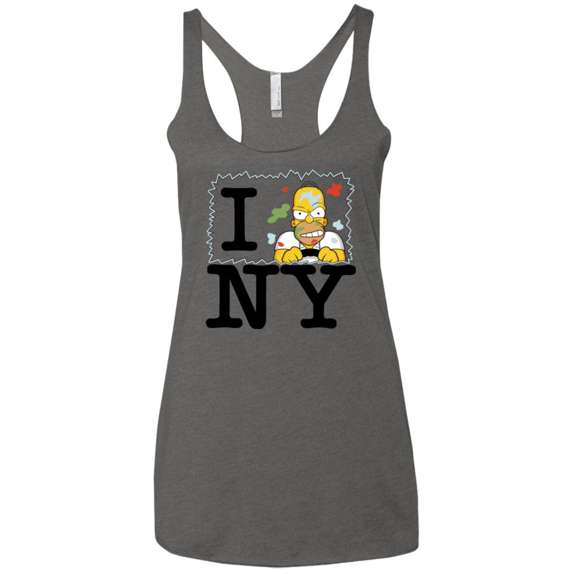 T-Shirts Premium Heather / X-Small I Hate NY Women's Triblend Racerback Tank