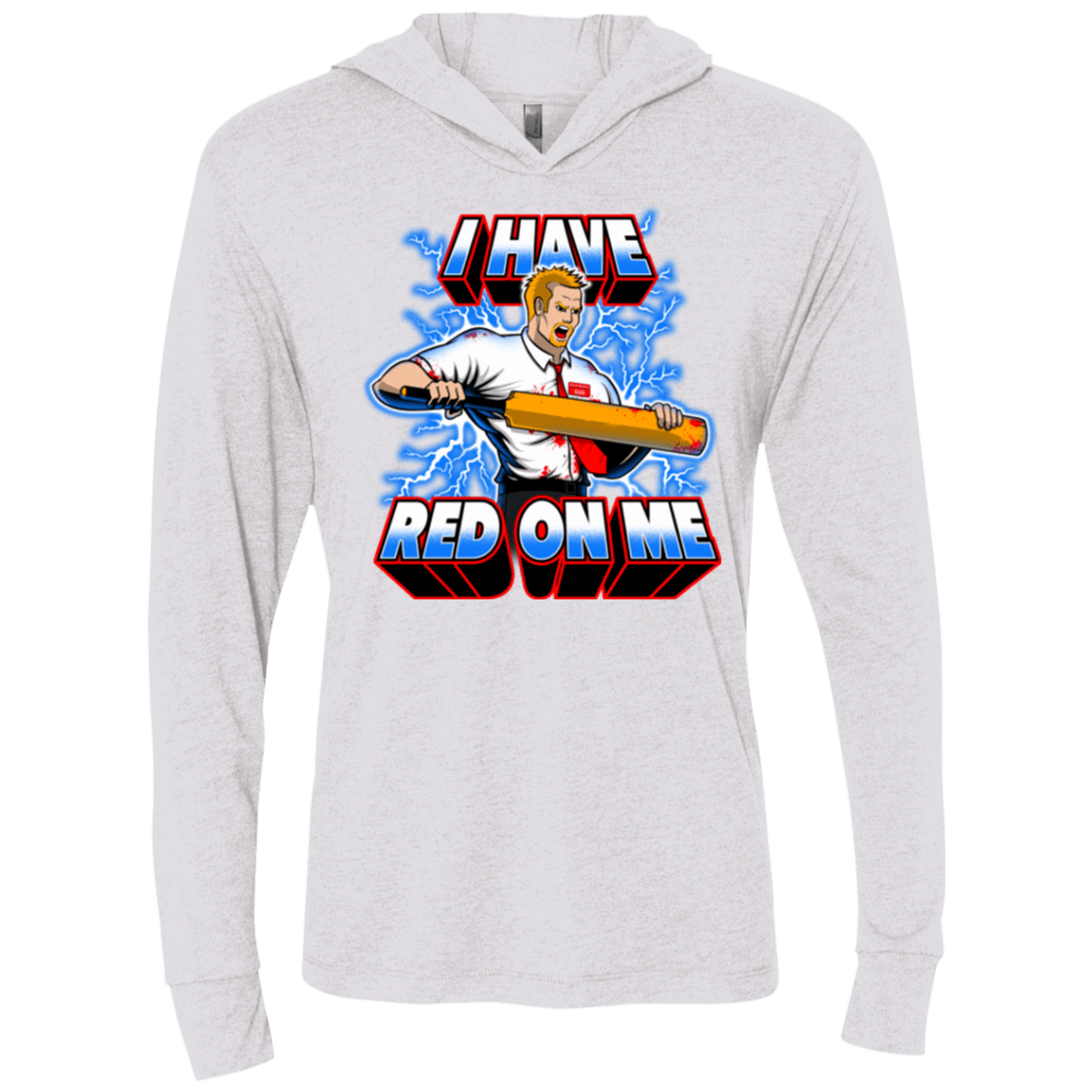T-Shirts Heather White / X-Small I have red on me Triblend Long Sleeve Hoodie Tee