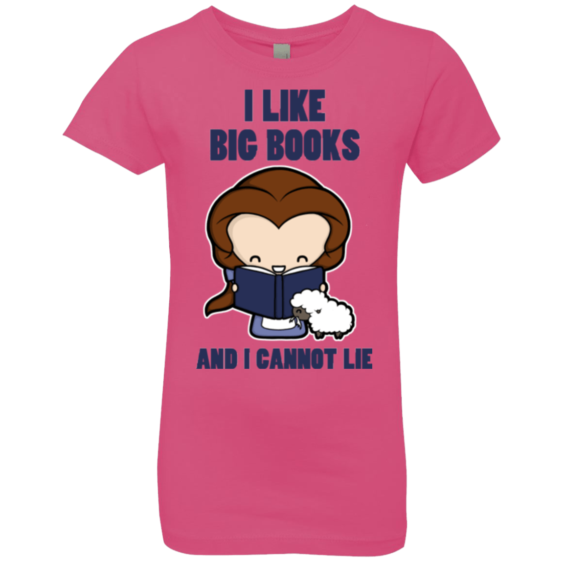 T-Shirts Hot Pink / YXS I Like Big Books Girls Premium T-Shirt