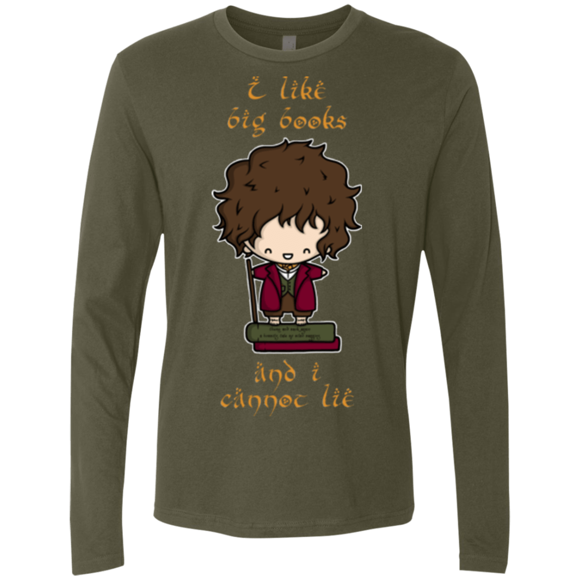 T-Shirts Military Green / Small I Like Big Books Men's Premium Long Sleeve
