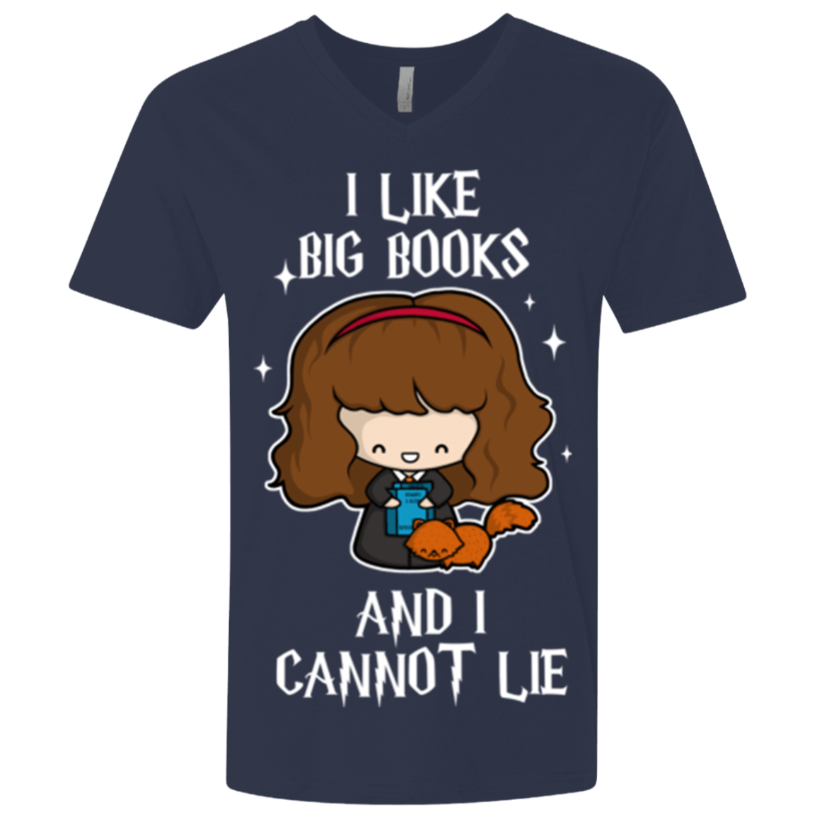 T-Shirts Midnight Navy / X-Small I Like Big Books Men's Premium V-Neck