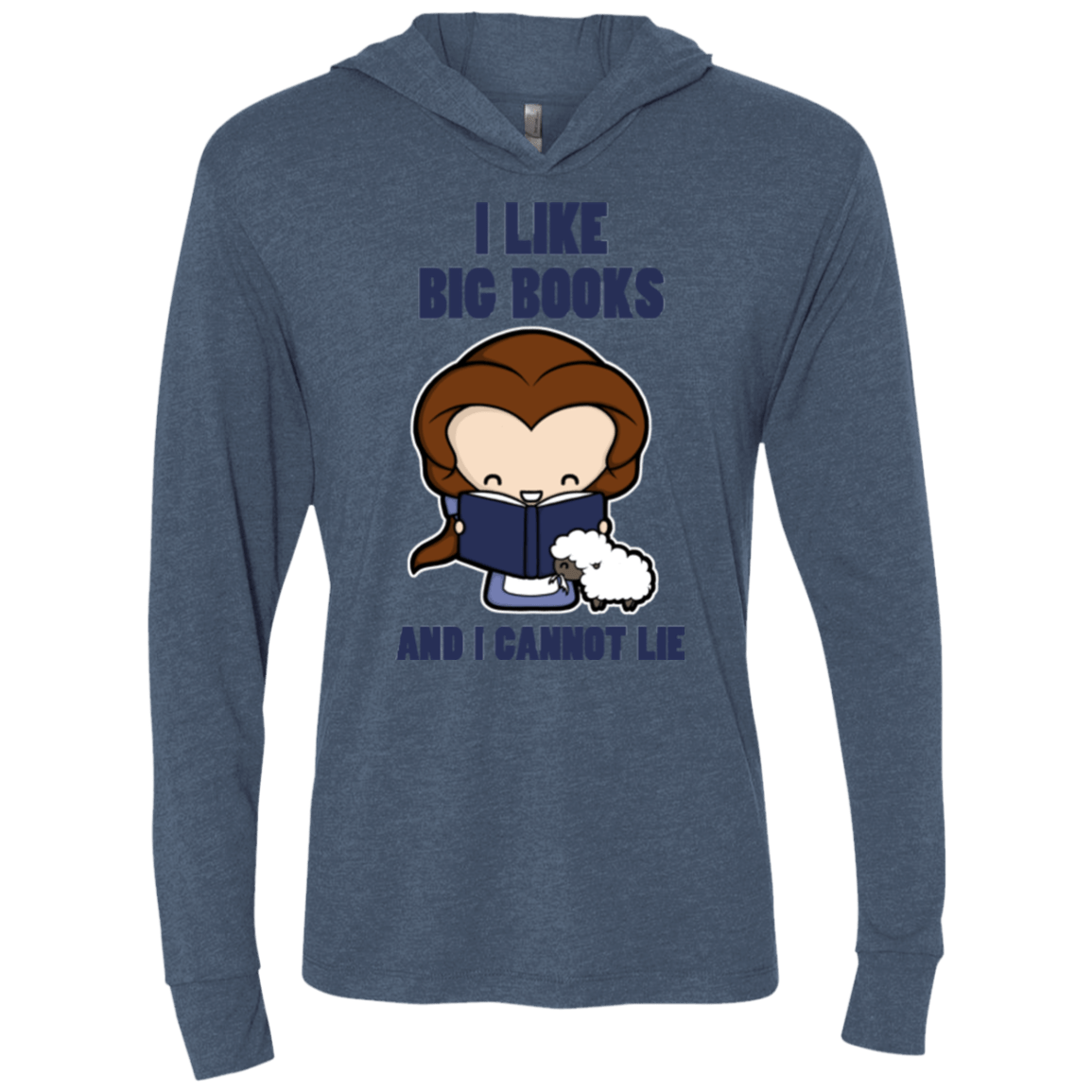 T-Shirts Indigo / X-Small I Like Big Books Triblend Long Sleeve Hoodie Tee